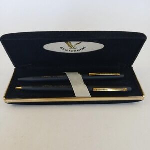 Vintage Centennial Pen & Pencil Set With  Personalized Name Made In USA